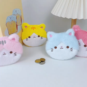 Gantungan Dompet Koin Coin Earbuds Mini Cosmetic Pouch Bulu Boneka Kucing MCOB4375