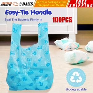 【EPI+HDPE】100pcs Biodegradable Dog Poop Bags Zero Waste Pet Garbage Bag Cat Waste Bag Trash Bags Cleaning Up Bags Pet-Trash-Bags