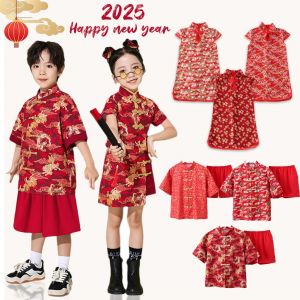 Lontakids Summer Tang Suit for Kid Chinese Style Cheongsam Dress Girls Floral Hanfu Performance Costume