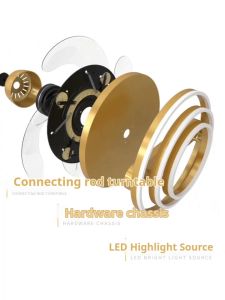 42 Inches Ceilings Fan With Lights High-quality Remote Control/3 colors /6 Speeds Wind/ Invisible Ceiling Fan Light
