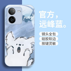 เคสโทรศัพท์มือถือแบบนิ่มป้องกันการตกหล่นแบบเต็มจอสำหรับ Vivo IQOO Z8 Z6x Z5 Z3 Iqooz7 Z1x ดีไซน์การ์ตูนสุดน่ารัก เปลือกป้องกันแบบโลหะเคลือบแก้วสำหรับผู้หญิง