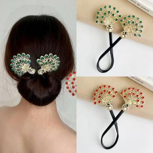 Temperament Peacock Disc Hair Artifact New Lazy Twist Clip Hairpin Ball Head Back of Head Retro Hair Accessories