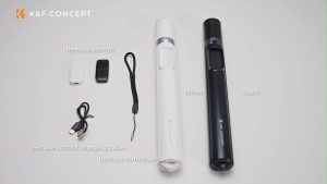 K&F CONCEPT 1.75m Automatic Tripod 70" Auto-Open Phone Tripod Stand Selfie Stick Stable Travel Tripod for Phone with Multifunctional Rechargable Remote and Phone Holder