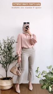 ONENAWA | Celana Cutbray Basic Pants Full Karet Twill Stretch Combed