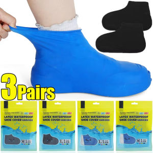 3/1 cặp cao su tái sử dụng giày đi mưa chống thấm bao gồm chống trơn trượt cao su ỦNG ĐI MƯA overshoes Giày đi bộ ngoài trời Bìa