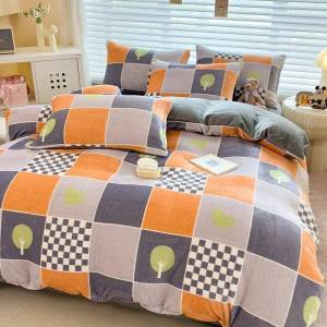 Flannel Crystal Velvet Bedding Set Dual-sided Flannel