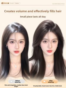 JUZITING | Natural Simulation Hair Extension for Women - Top and Sides Volume Boosting Invisible Seamless High Crown Hair Pad