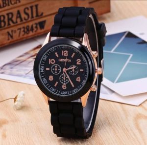 JAM TANGAN UNISEX PRIA / WANITA ANALOG ANTI AIR STRAP RUBBER IMPORT - FREE BATERAI CADANGAN - BISA COD