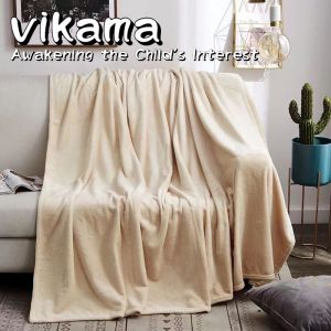 VIKAMA Soft Milk Flannel Blanket - Lightweight Office Nap and Air Conditioning Blanket for Sofa Bed and Traveling