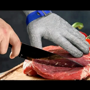 DE F&B】Stainless Steel Wire Cut Resistant Glove Metal Mesh Butcher Glove for Meat Cutting Work