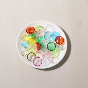30Pcs Acrylic Wind Bell Beads Colorful Beads Caps Jellyfish Spacer Bead for DIY Earrings Keychain Car Hanging Charms Accessories