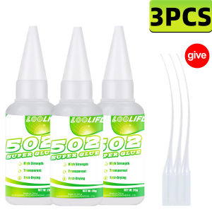 LOOLIFL 502 Super Glue Instant Quick-drying Cyanoacrylate Adhesive Leather Rubber Wood Metal Strong Bond Liquid Glue Tool1-5PCS