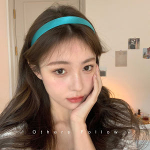 [Follow] South Korea Custom Glossy Silk-like Satin Shiny Girlish Style Pure Color All-Matching Retro Headband