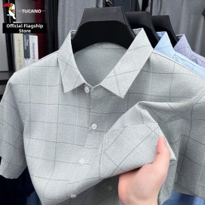 TUCANO | Ice Silk Thin Plaid Short Sleeve Shirt