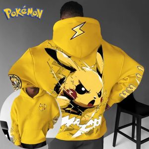 Pokémon Game Pikachu Printed Hoodie for Men and Women Autumn/Winter New Y2K Harajuku Large Size Casual Trend Sweater Top