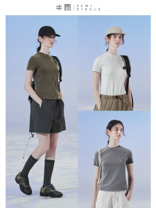 Loose Short Sleeve Womens T-Shirt Dyed Process Original Design Summer 2024 Cotton Blend Comfortable Fit round Neck Shirt