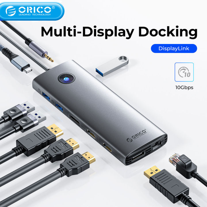 ORICO Usb Hub DisplayLink Docking Station TypeC 3.0 to 4K60hz HDMI DP
