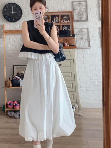 กระโปรงทรงเอเอวสูง กระโปรงทรงร่มยาวปานกลาง กระโปรงทรงเอสีขาว กระโปรงทรงเอสไตล์เกาหลี กระโปรงทรงเอสีพื้น