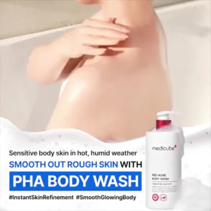 Medicube Red Acne Body Wash 400g - Acne-Fighting Body Cleanser with AHA BHA PHA & Niacinamide Exfoliates & Clears Body Acne