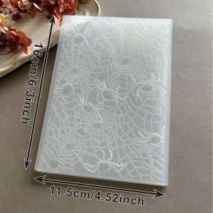 3D relief embossed folder suitable for DIY scrapbook and card making - "Spider and Light Art" texture birthday party decoratio