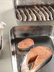 เกรดอาหาร SIBOXING กล่องถนอมอาหาร สแตนเลส304 พร้อมฝาปิดสนิท สำหรับเก็บอาหารในตู้เย็น