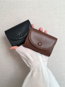 Retro Oil Wax Leather Accordion Style Card Holder Wallet Multi-Slot Document Holder Mens Business Card Case Simple Design