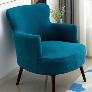 Vỏ Bọc Ghế Sofa Đơn Chống Trượt Bọc Toàn Bộ Kiểu Dáng Cổ Điển Nửa Tròn Phòng Ngủ Ghế Đơn Chống Bụi Chất Liệu Polyester