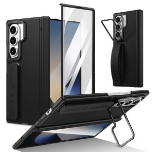 Shockproof Phone Case For Galaxy Z Fold 8 Ultra Fold 7 6 With Camera Lens HolderSoft Wrist StrapMagnetic HingeProtector Film
