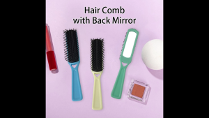 Hair Comb with Back Mirror - Multicolor Options for Styling and Grooming