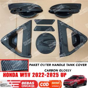 Paket Outer Handle Tank Cover Honda WRV WR-V 2022 2024 2025 Premium Carbon Glossy