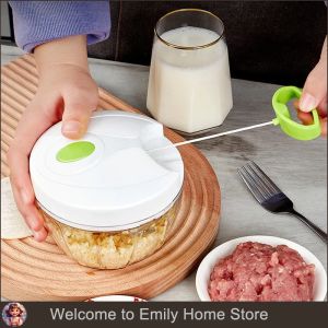 400ml Manual Meat Mincer Garlic Chopper Rotate Garlic Press Crusher Vegetable Onion Cutter Kitchen Cooking Accessories Processor