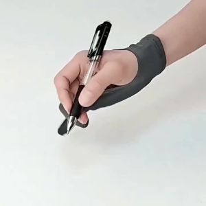 Drawing Glove Two Finger Three Layer Palm Rejection Anti Sweat Anti Wear Anti Fouling for Sketching Painting Art Tablet