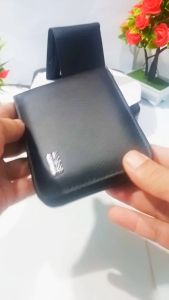 Dompet kulit/dompet pria kulit 100% serat kulit halus/Logo di embos resleting melingkar