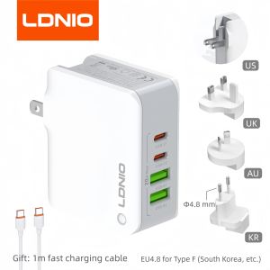 LDNIO | Sạc Nhanh LDNIO 4 Cổng Type C USB Adapter Cắm Tường EU/UK/AU/US Tương Thích Với iPhone Samsung - Sạc Du Lịch Đa Điện Áp Toàn Cầu
