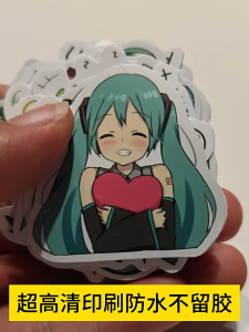 100pcs/set Miku Stickers Cartoon Anime Hatsune Miku Kawaii Figure Sticker Waterproof Laptop Guitar Skateboard Luggage Graffiti Sticker Gifts