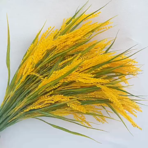 5PCS Bunga Gandum Artificial 7 Cabang Plastik Rice Grass Untuk Home Garden & Outdoor Decor