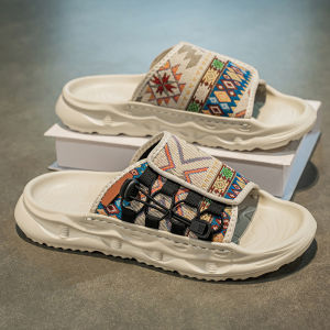 Mens Summer Fashion Sandals Outdoor Anti-slip Wear-resistant Magic Tape Flat Sandals Soft Bottom Beach Sports Shoes