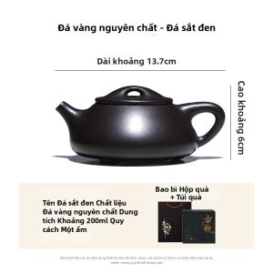 GUYUETANG | Bình Trà Đất Nung Vintage Handmade Yixing Cát Tím Phong Cách Đá Hoàng