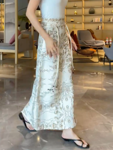 MANMI | Stylish Vintage Floral Ethnic A-Line Skirt