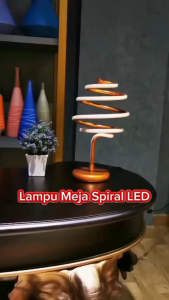 Lampu Meja LED Spiral Modern Artistik Desain Elegan Dekorasi Ruang Tamu dan Kamar Tidur