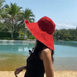 หมวกกันแดด หมวกบักเก็ตทูโทน ใส่ได้สองด้าน มีเชือกรัดใต้คาง หมวกปีกรอบ กันแดด ไม่ร้อน ใส่สบาย พกสะดวก พับได้