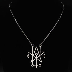 Astaroth Sceal Sigil Stainless Steel Necklace Women/Men Satan Statement Necklace minor key hidden King Goetia Pin Jewelry N7176