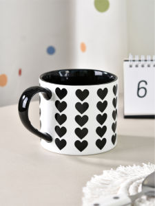 Cốc Cà Phê Gốm Sứ PiaJi Hình Trái Tim Ngọt Ngào Mát Mẻ Dùng Để Uống Sữa Dung Tích 401-500ml Cốc Đựng Trà Cốc Đựng Cà Phê Cốc Đựng Nước