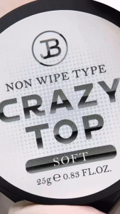 Gel top bóng cường lực Crazy Top Gel (Soft - 25g) Jin.B cao cấp Hàn quốc | Top Bóng Không Cần Lau Độ Bóng Lâu Hạn Chế Trầy Xước