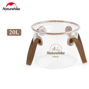 Naturehike 20L Có Thể Gập Lại Xô Tròn Di Động Ốp Bình Chứa Nước Cho BBQ Ngoài Trời Du Lịch Cắm Trại Nhựa PVC Trong Suốt Xô Bảo Quản
