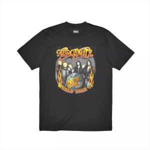 KAOS TEBAL 24S BAND AEROSMITH BAJU OBLONG HITAM SOLID BASIC - VNMS