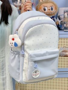 OUDENGPAI | Blue School Bag For Junior High Girls Simple Double Shoulder Backpack Korean Style Ins Trend Summer 2025 Sweet College Style