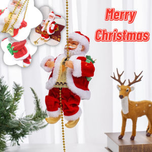 Christmas Electric Santa Claus Climbing Rope with Music Toy Electric Climb Up Down Xmas Kids Gifts