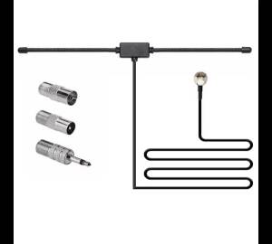 FM Radio Antenna FM F-Head Sheep Horn Antenna for Car FM TV Radio Station 75 Ohms F Female Head to TV3.5 Mono