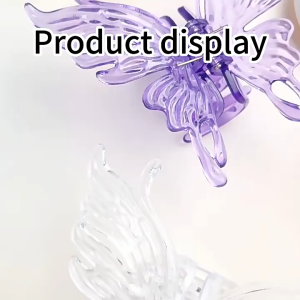 1PCS Acrylic 3D Butterfly Hair Clamp Hair Clip Back Head Hairpin Grils  Girls Square Hairpins